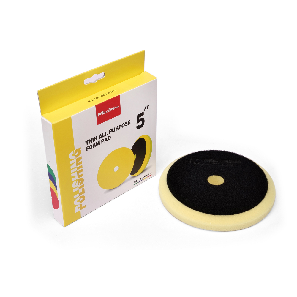 Поролоновый полировальный круг полировочный средний желтый 130-150*20 мм MaxShine, 2022148Y