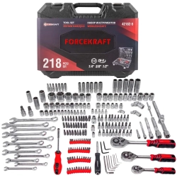 Набор инструментов 218пр. 1/4'',3/8'',1/2''(6гр.)(4-32мм) FORCEKRAFT FK-42182-5