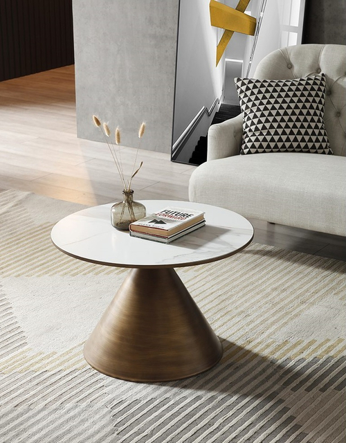 Стол журнальный CT9346CI (D70) белый керамика