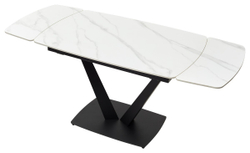 Стол ALATRI 120 MATT WHITE MARBLE SOLID CERAMIC / BLACK, ®DISAUR