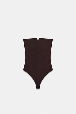 ZARA ЭЛАСТИЧНОЕ БОДИ БАНДО, ТЕМНО-КОРИЧНЕВЫЙ