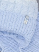 Шапка зимняя вязаная с помпоном и снуд детский