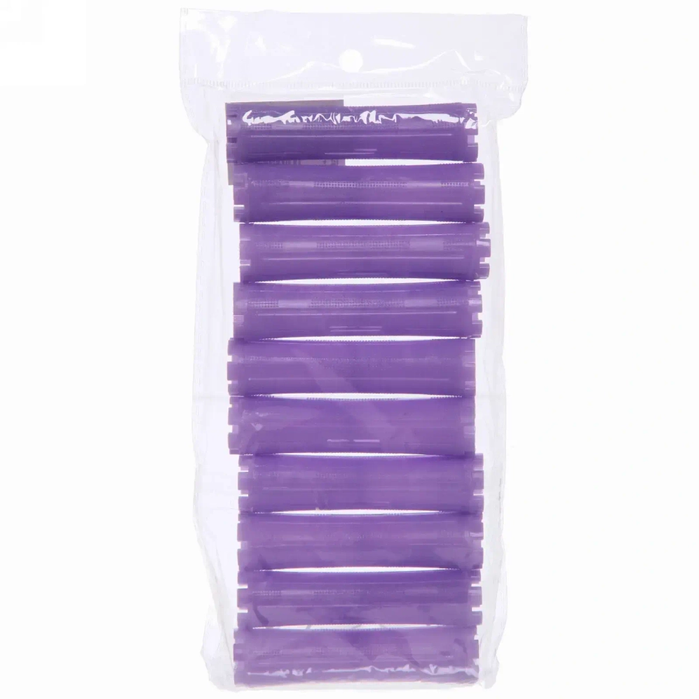 Бигуди пластмассовые-коклюшки 10шт «Styling», микс 6 цветов, d=2см (прозрачный пакет с подвесом), без резинки