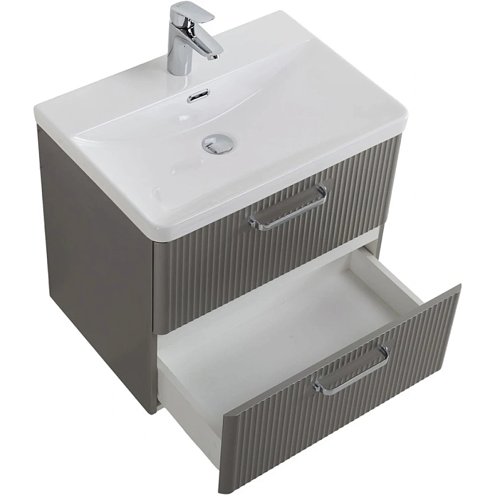 Тумба с раковиной BelBagno 60 DUE-600-2C-SO-SAT-P+BB-8076-3-60 сатин
