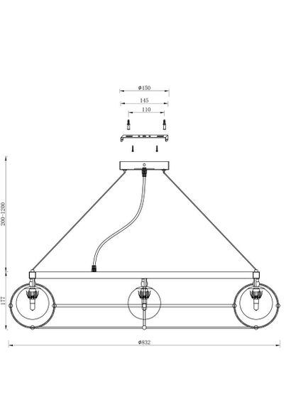 Подвесная люстра Maytoni Carcass MOD312PL-12GCH