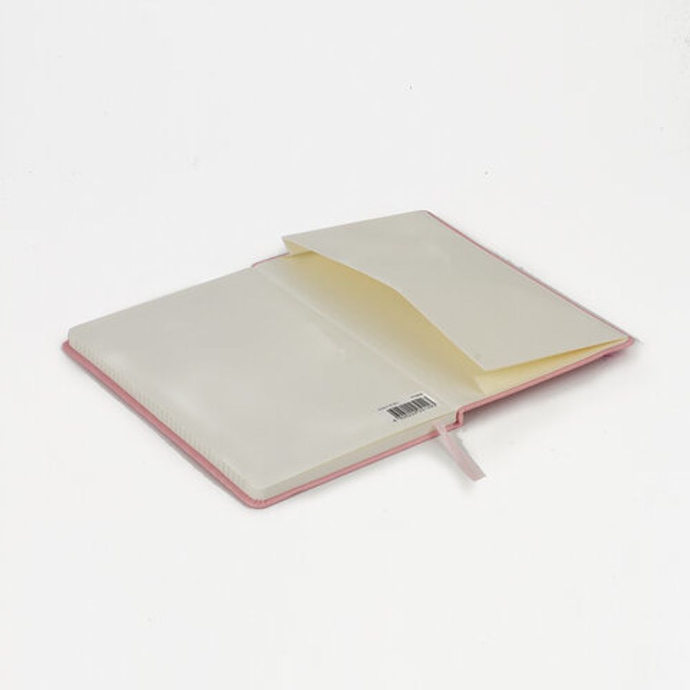 Блокнот в клетку с резинкой А5 (148x218 мм), 80 л., под кожу розовый BRAUBERG "Metropolis Special", 111579