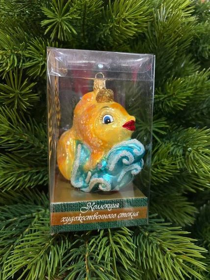 Формовая игрушка Золотая рыбка 11.2 см., стекло, Витус (59301)