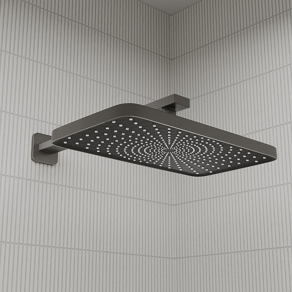 Душевая система 35к IDDIS PARGM03i68 "Parker" лейка "Тропический душ" встраиваемая ГРАФИТ матовый