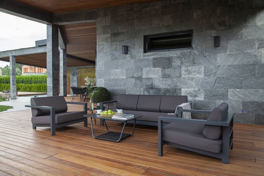 "Гранада" лаунж-зона из алюминия со столиком из HPL