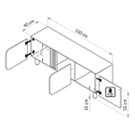 Тумба под телевизор 150 см Ола 3 двери