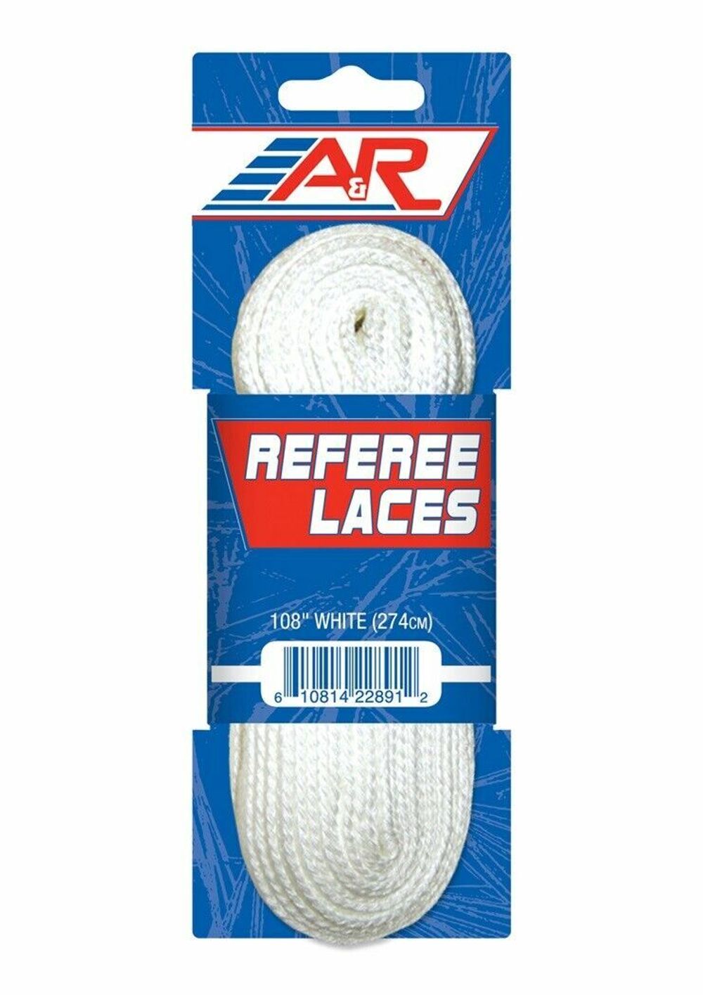 A&R Шнурки судейские Solid White Ref Lace (108"-274см)