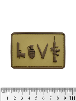 Шеврон Love Guns PVC. Койот