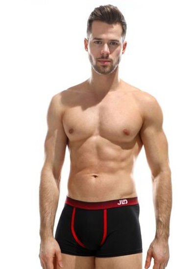 Мужские трусы-боксеры с контрастной тесьмой (Размер: XL) (Цвет: черный)