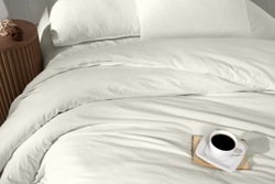 Постельное белье 2 спальное евро Arya home Natural Stone Washed белое