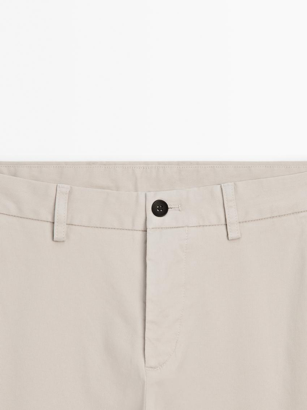 Massimo Dutti Брюки из рельефного 100% хлопка, серый