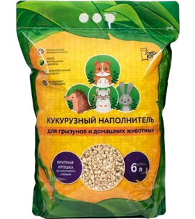 Наполнитель кукурузный для грызунов "Золотой кот" 6л.