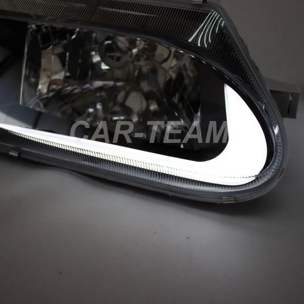 Фары ВАЗ 2113, 2114, 2115 передние с белыми галочками Nike, белые поворотники (21140-3711010/11-39)