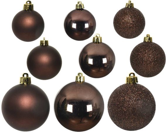 Набор пластиковых шаров Эллада 26 шт., темно-коричневый, Kaemingk (020614)