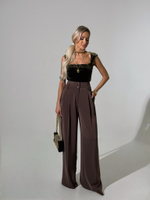 Брюки палаццо с защипами