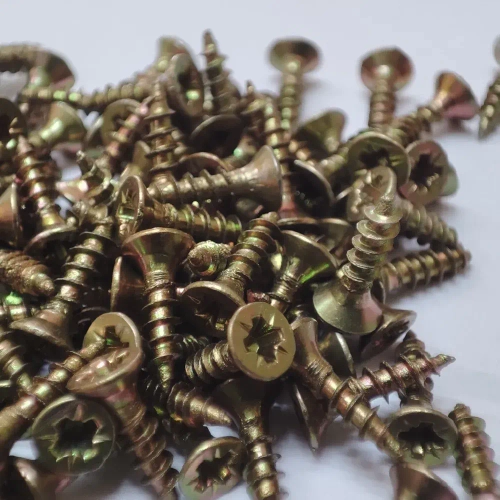 Шуруп - саморез 2,5*10мм (цвет - желтый цинк) - 50 штук - шлиц Pz-1