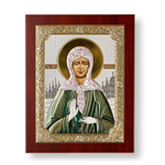 Матрона, икона прямоугольная с рамкой, красное дерево, эмаль 150х190