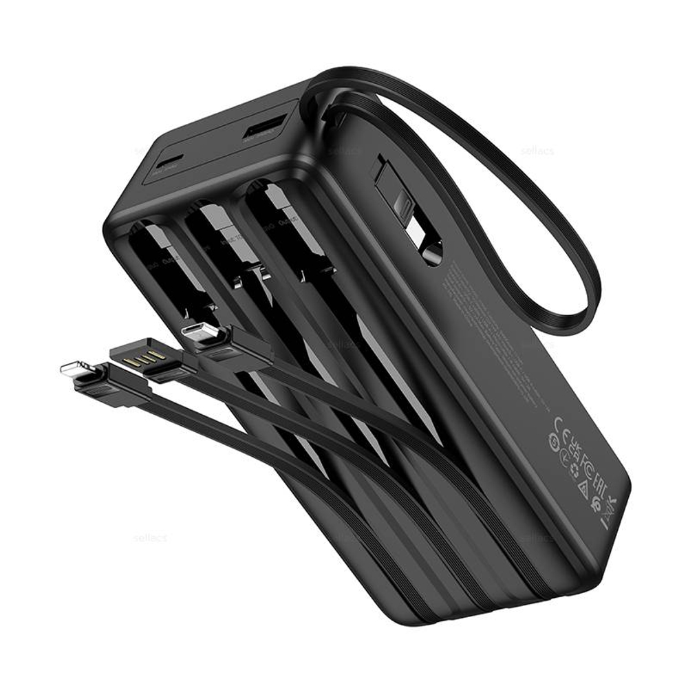 Hoco J146B Night tide портативный аккумулятор с 4 кабелями (30000mAh)