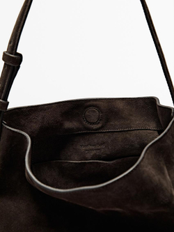 Massimo Dutti Замшевая сумка, коричневый