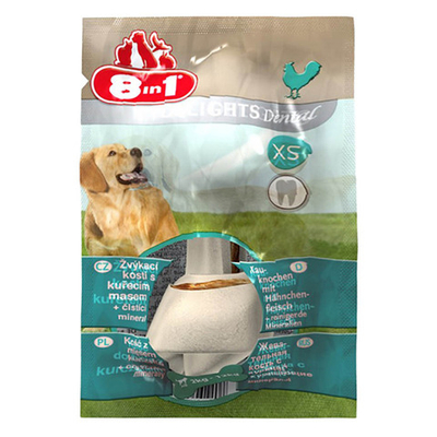 8in1 Dental Delights XS 7,5 см (курица) - косточка для чистки зубов для маленьких собак