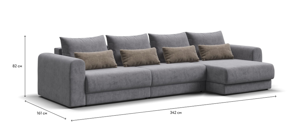 Модульный угловой диван РИЧМОНД MODOOL MAX Велюр Royal агат