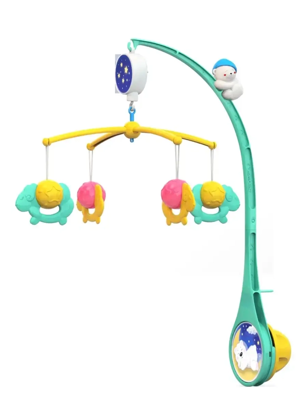 Мобиль на кроватку музыкальный "Белый мишка". Подарок новорожденном