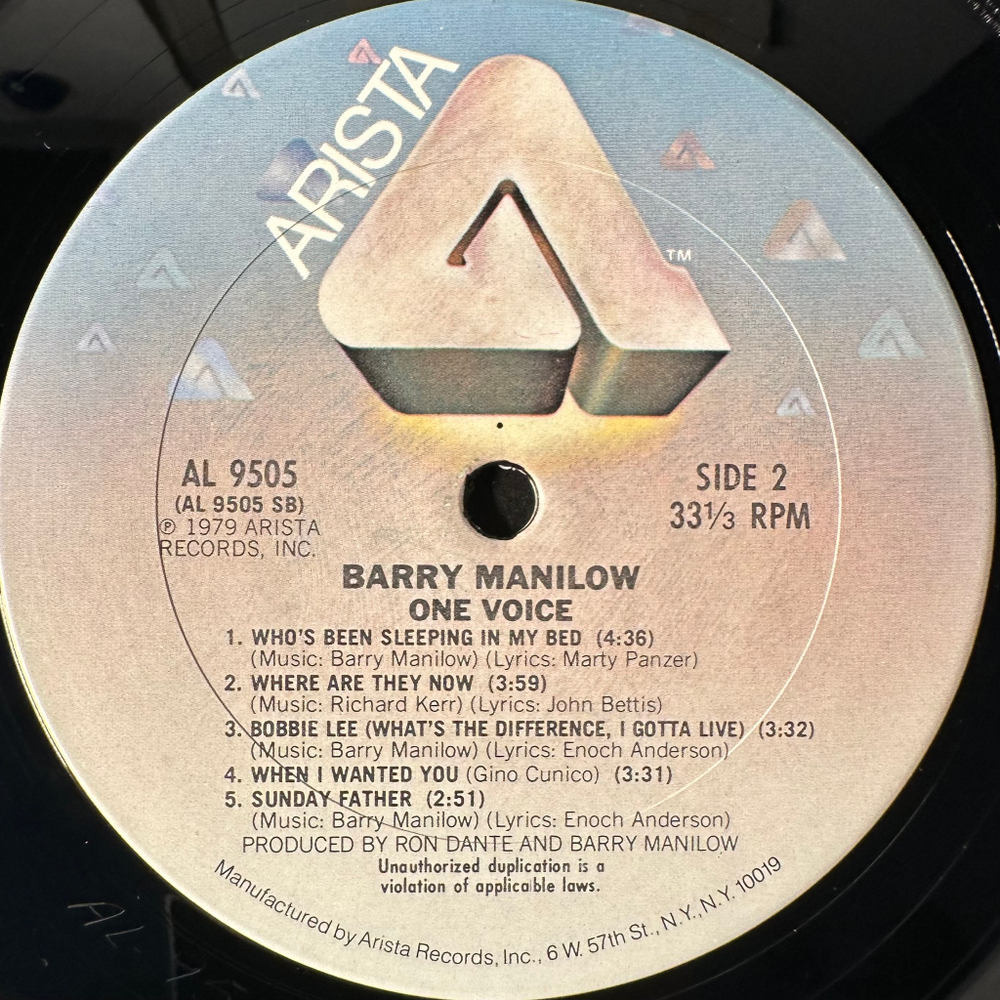 Barry Manilow ‎– One Voice (США 1979г.)