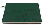 Бизнес-тетрадь А4 в клетку Папоротники, гибкая обложка - темно-зеленый Latte, тиснение блинт