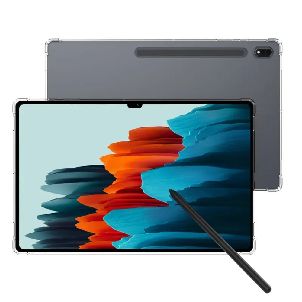 Прозрачный чехол с усиленными углами для планшета Samsung Galaxy Tab S8+, S7+, S7 FE 12.4 (X800, X806, T970, T730)