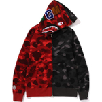 A Bathing Ape Color Camo Separate Shark Fz Худи черный красный