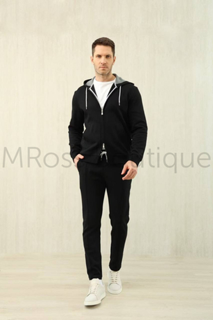 Мужской спортивный костюм Brunello Cucinelli в черном цвете