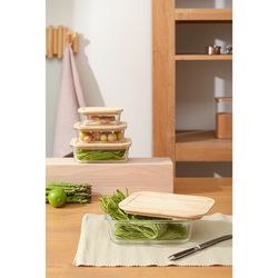 Контейнер для запекания и хранения Eco Store с крышкой из бамбука, 370 мл