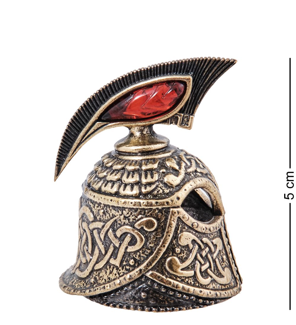 AM- 746 Колокольчик «Шлем Спарта» (латунь, янтарь)