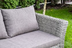 "Капучино" лаунж-зона из искусственного ротанга (гиацинт), цвет серый