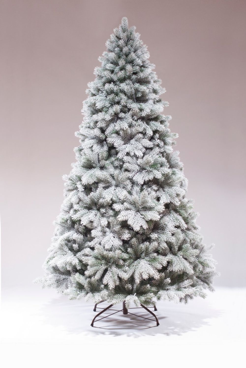 Заснеженная елка с гирляндой встроенной «Летиция» (Литая хвоя) 180 см / 1,8 м