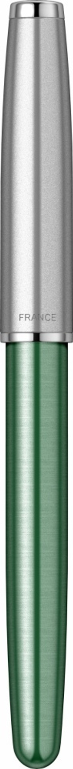 Ручка-роллер Parker Sonnet Essentials Green SB Steel CT 2169364, цвет чернил black, перо: F, в подарочной упаковке.