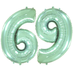 Шар фольгированный Цифра 6 101 см (Мятный)