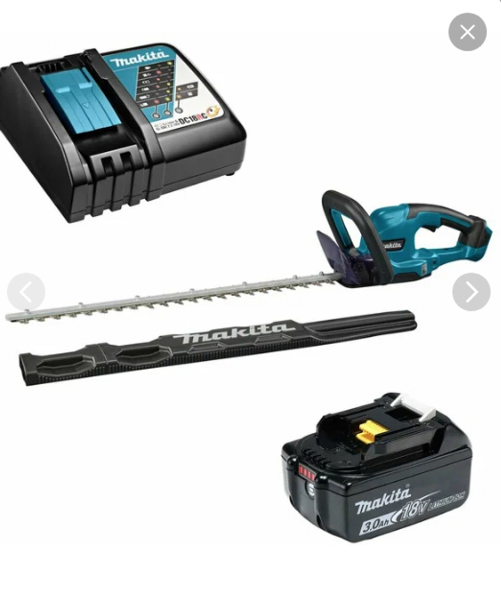 Кусторез аккум. LXT 18В, 250Вт, 60см, 2700 рез/мин,диам.раскрытия15мм,(BL1830B,DC18WC) Makita DUH607F001