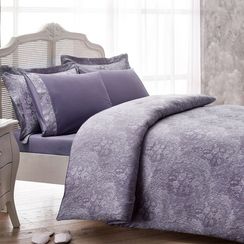 Постельное белье CROCODILE JAKARLI лиловый  жаккард deluxe TIVOLYO HOME Турция