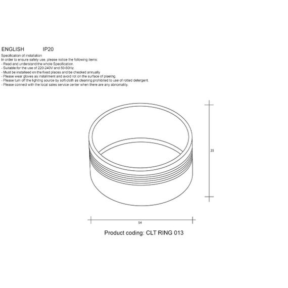 Декоративное кольцо Crystal Lux CLT Ring 013 BL
