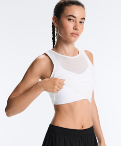 Oysho Майка Compressive с прозрачными деталями, белый