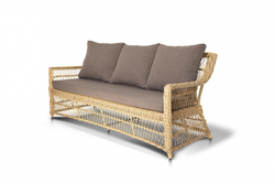 "Гранд Латте" диван трехместный из искусственного ротанга, цвет соломенный