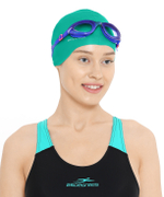 Шапочка для плавания Diva Green, силикон, подростковый, для длинных волос