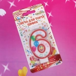 Свеча для торта Цифра Воздушные шары «6» 6 см