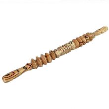 Массажёр «Разминочная скалка», 10 дисков, деревянный