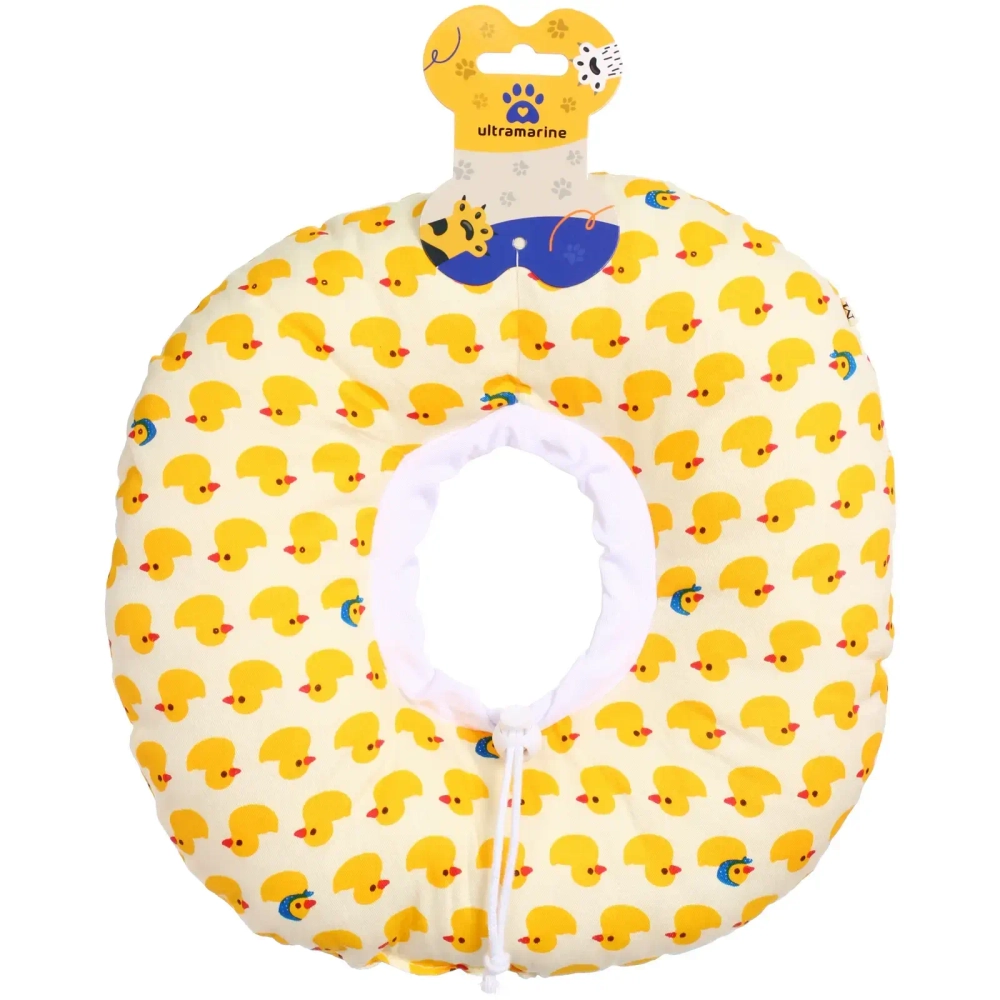 Воротник ветеринарный на кулиске «ЛЮБИМЫЙ БРО», уточки, р M, окружность шеи 17-27см (лейбл)